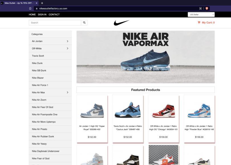 Phishing Campaign – Adidas and Nike