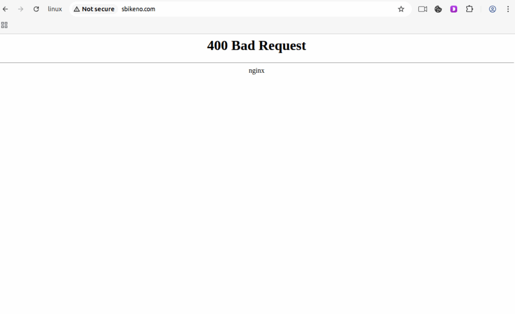 HTTP 400 Bad Request on direct access to phishing website