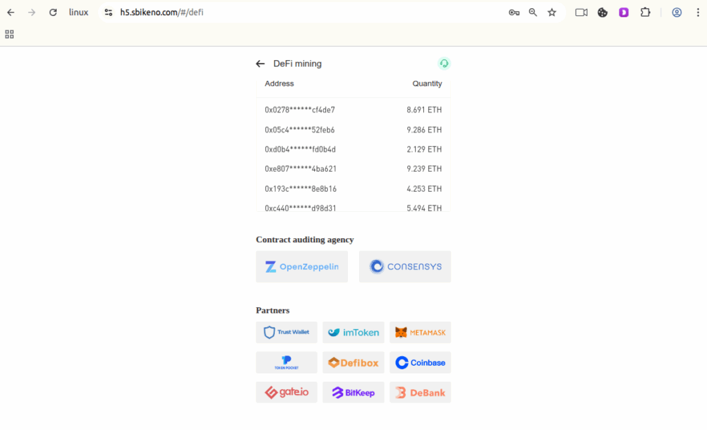 SBI Investment phishing website with logos of Coinbase, Metamask etc